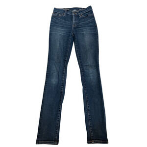 J Crew Women's Size 24 High Rise Skinny Jeans Dark Wash Cotton Stretch Classic